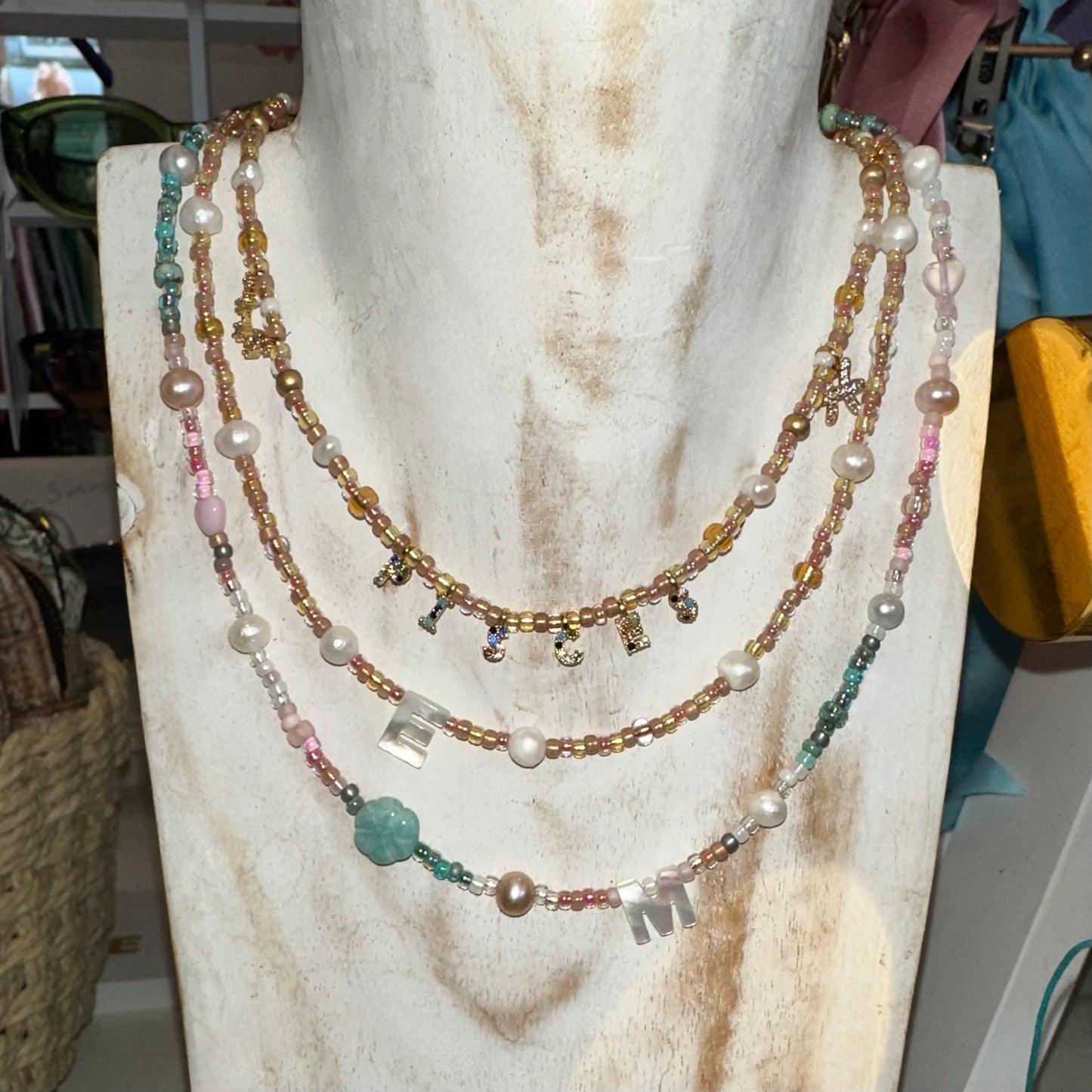 Heavenly Love Pearl Letter Necklace