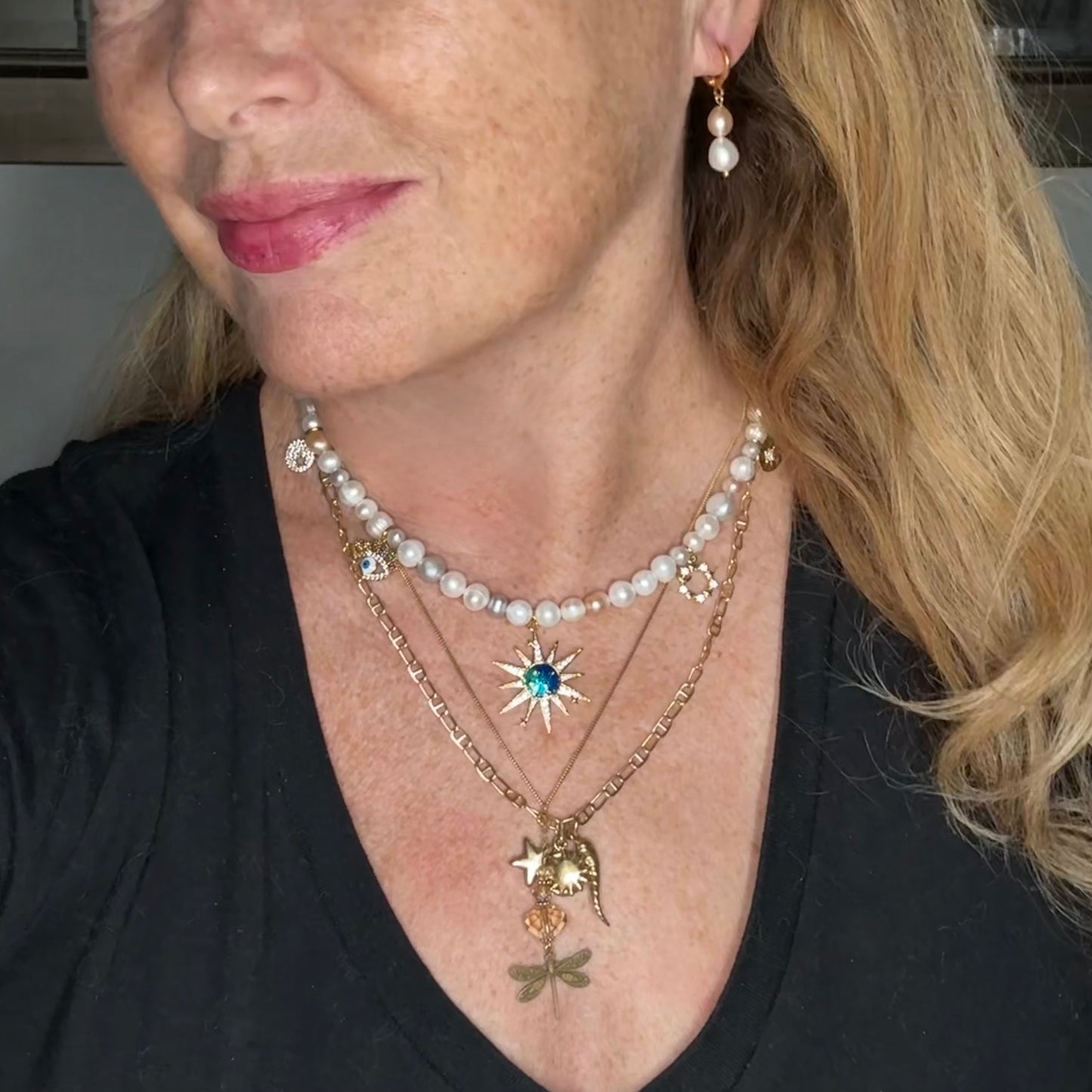 Celestial Charm Pearl Necklace