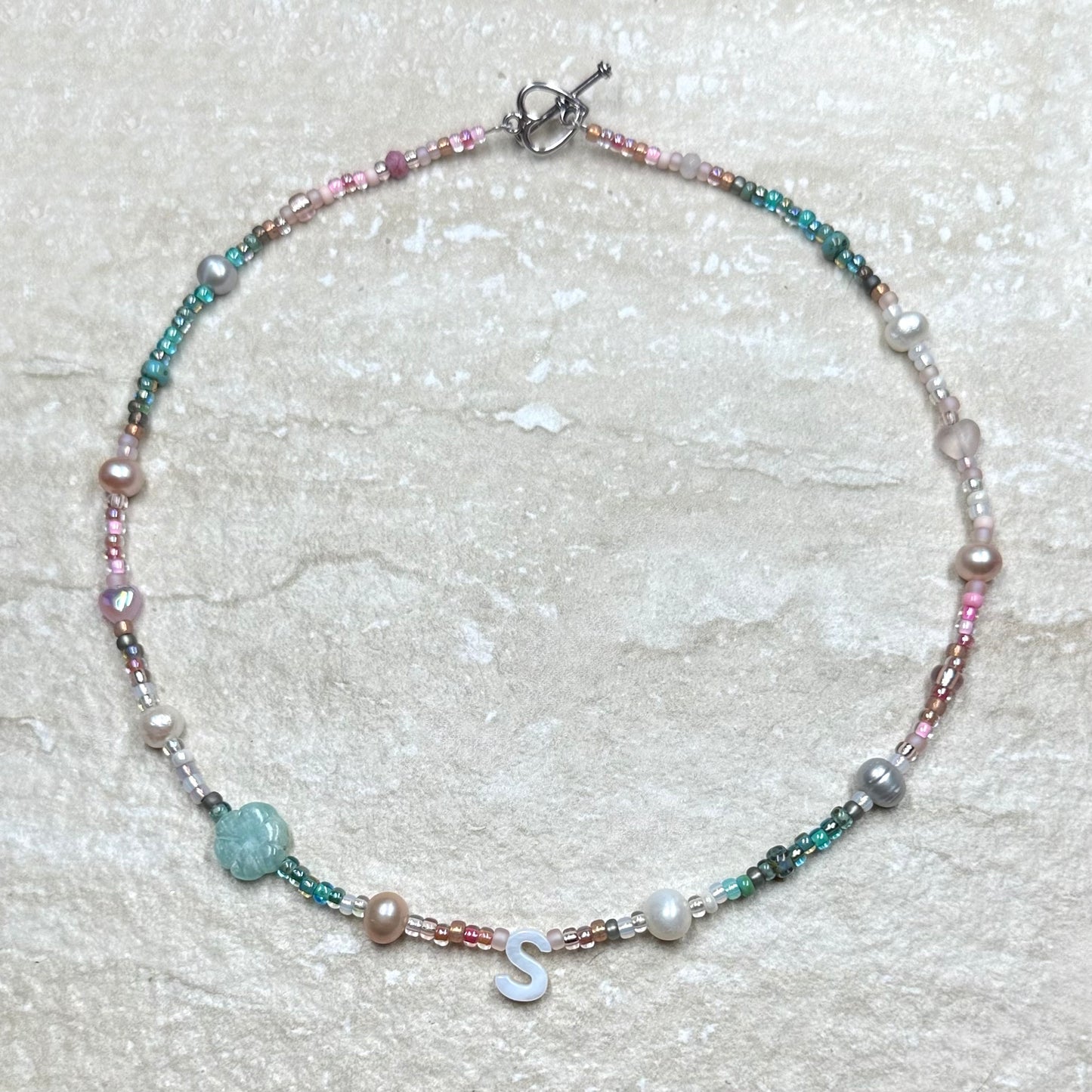 Heavenly Love Pearl Letter Necklace