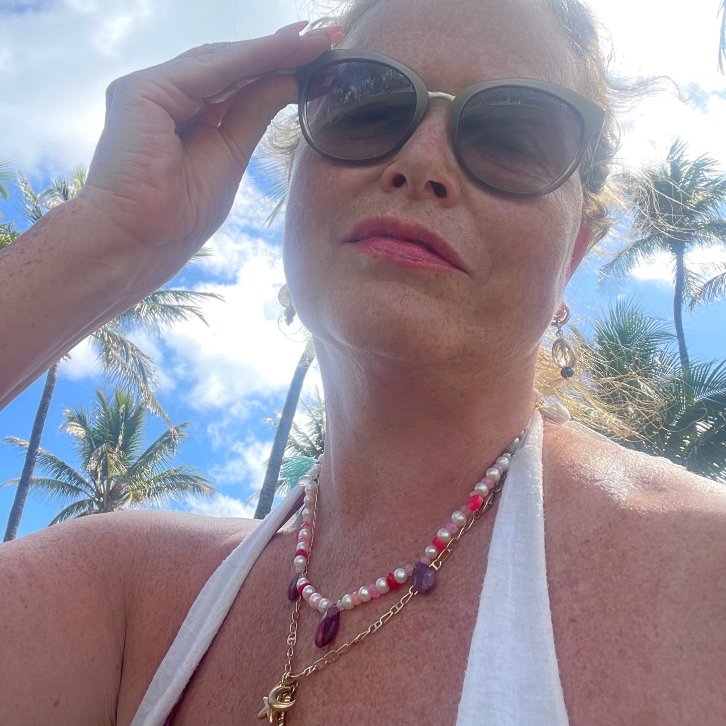 Naked Beach Quartz & Pearl Earrings