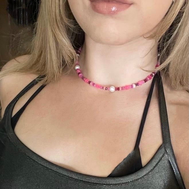 Ombré Pink Gemstone Bespoke Necklace