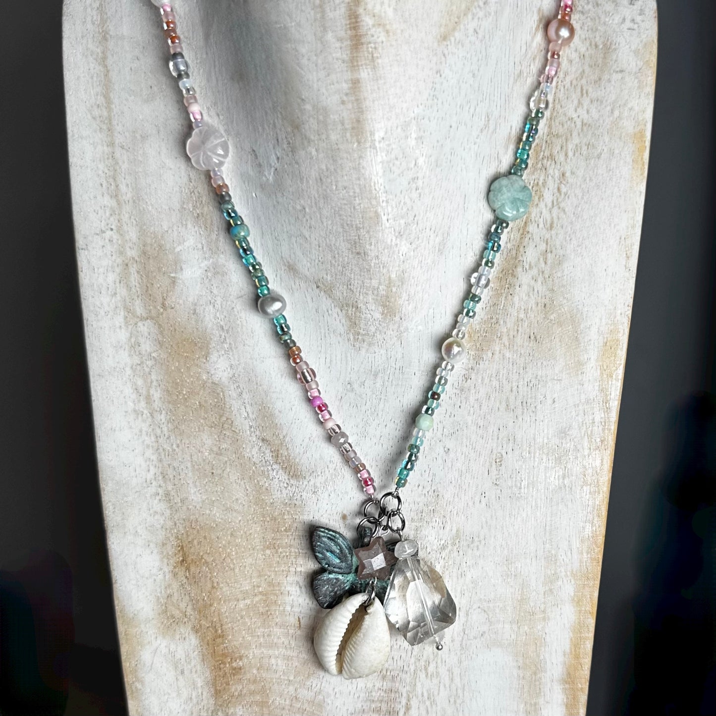 Heavenly Love Miyuki & Pearl Charm Necklace