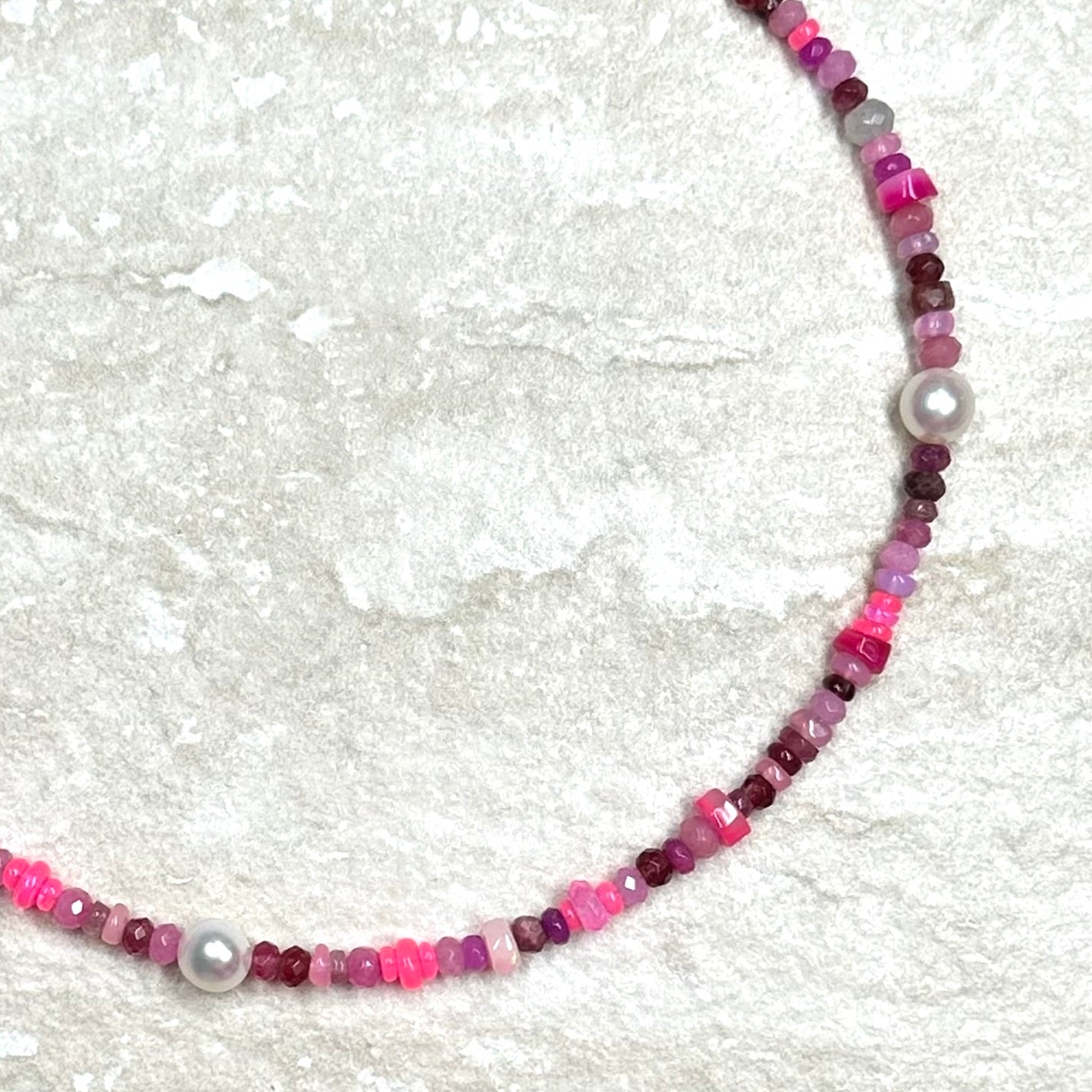 Ombré Pink Gemstone Bespoke Necklace