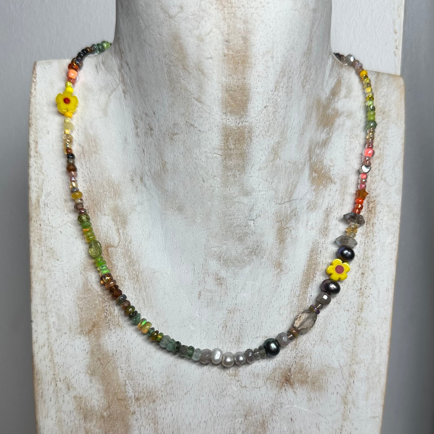 Citrus Neon Camo Gemstone Necklace.