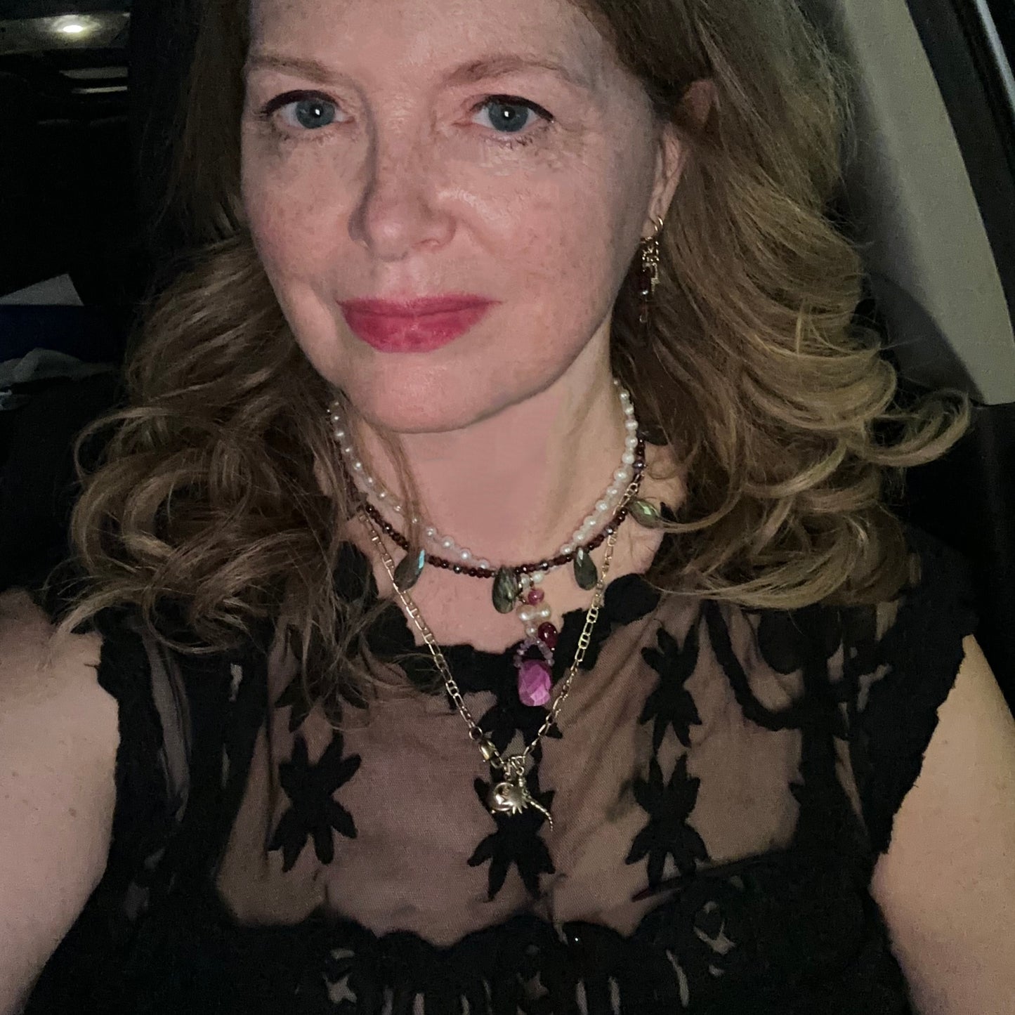 Labradorite Briolette Ruby & Garnet Necklace