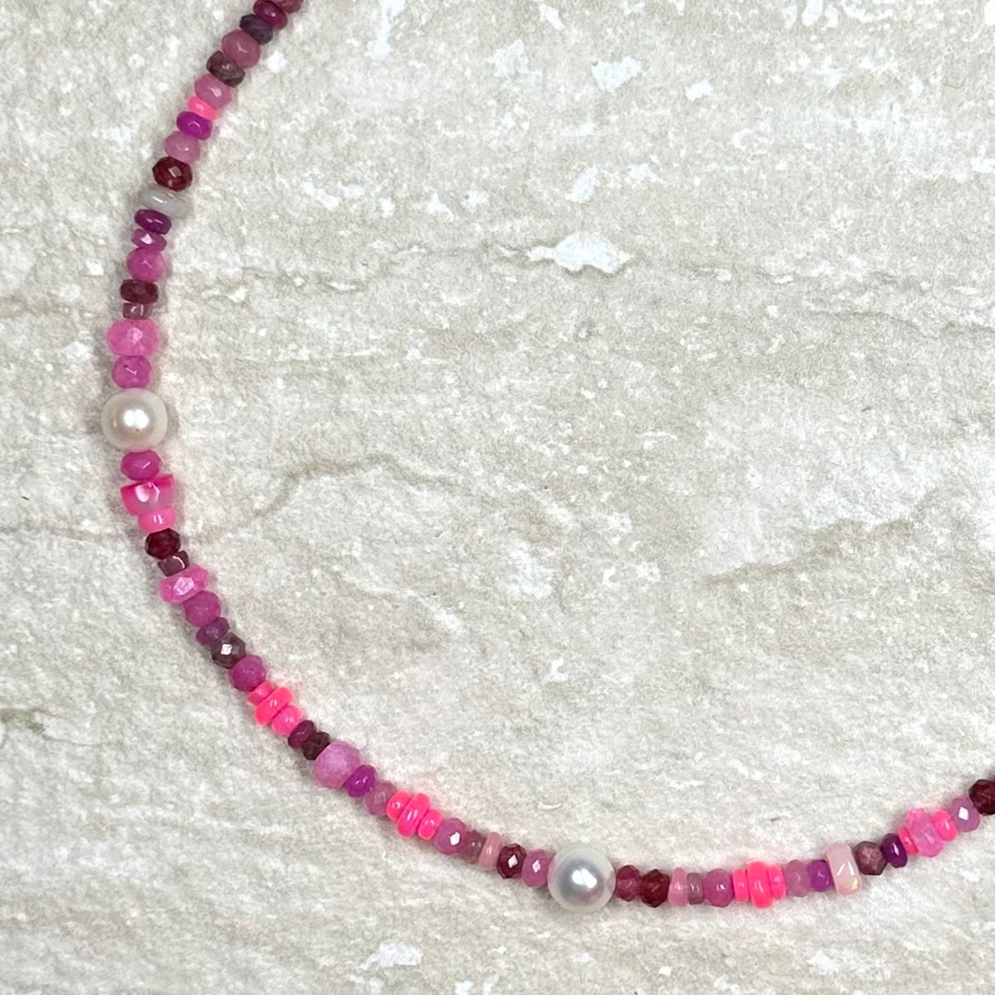 Ombré Pink Gemstone Bespoke Necklace