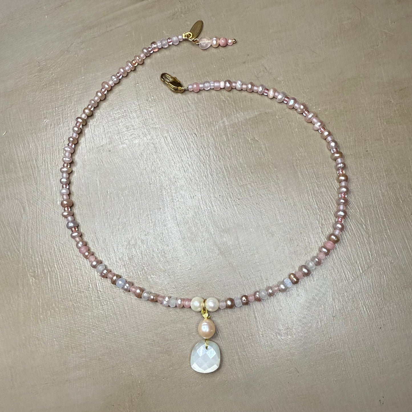 Cloud 9 Moonstone and Pearl Necklace