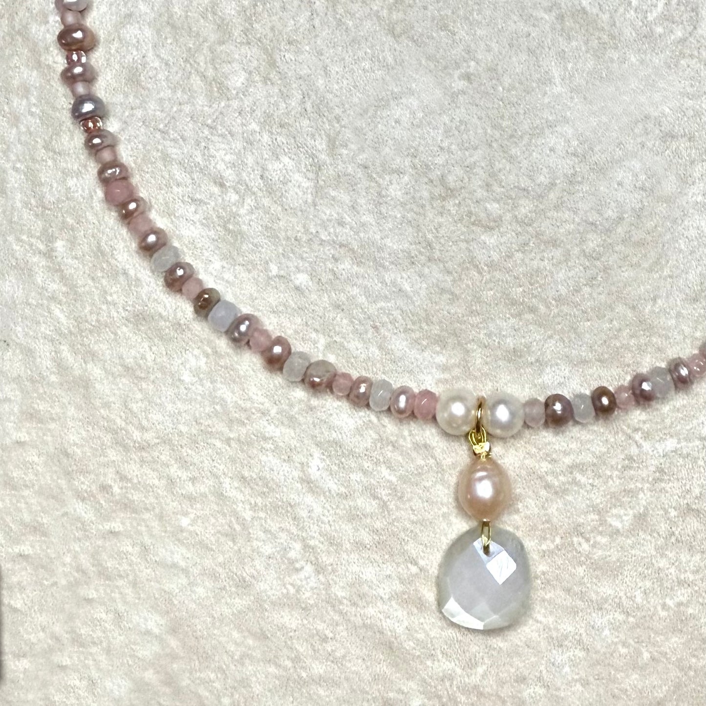 Cloud 9 Moonstone and Pearl Necklace