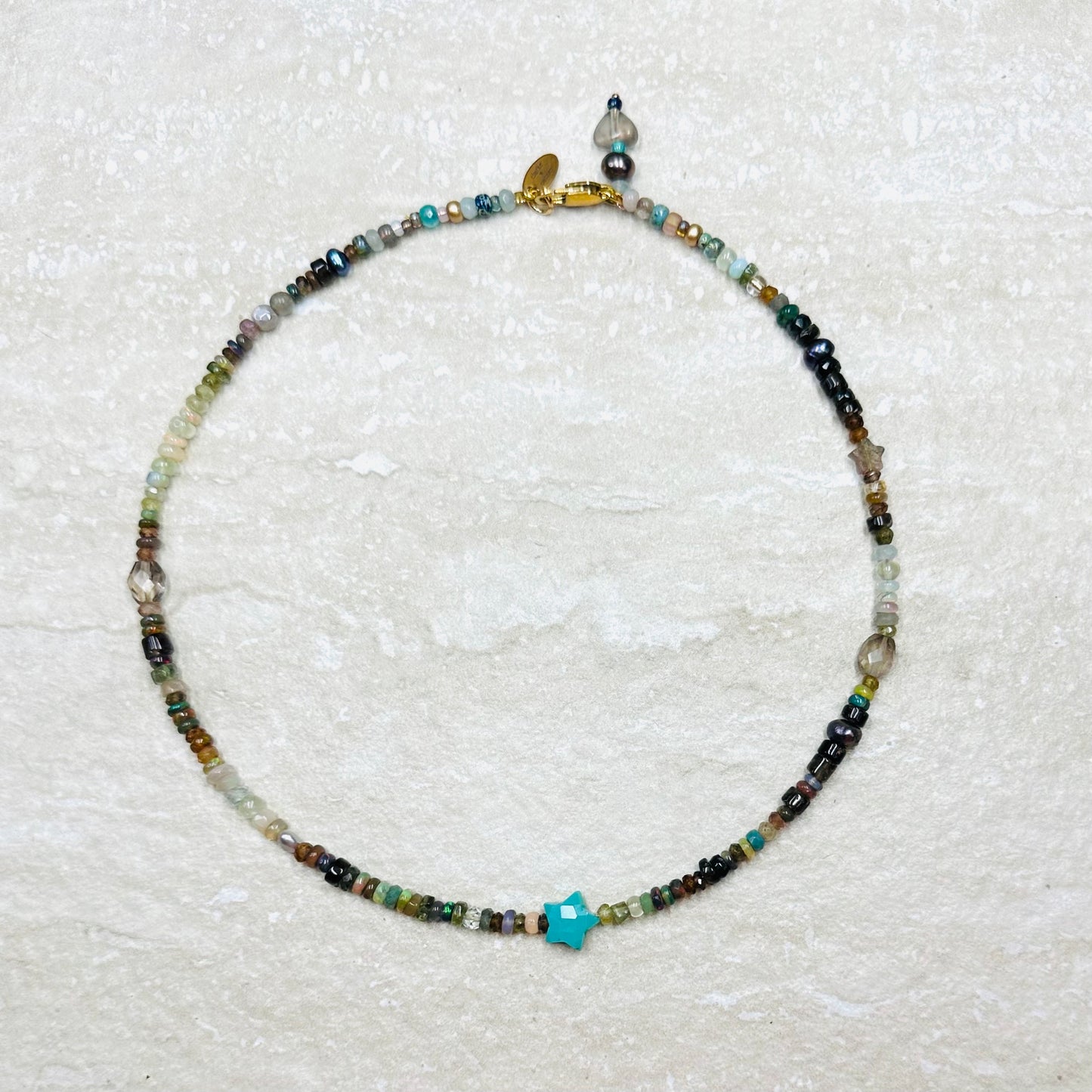 Chrysoprase Star Earth Opal necklace