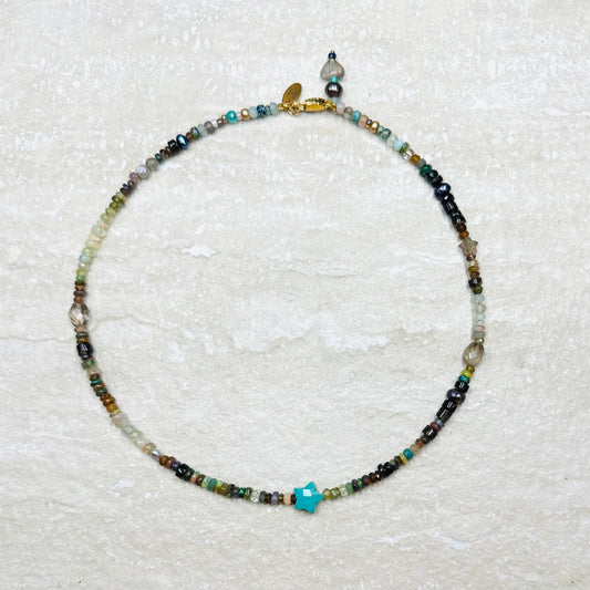 Chrysoprase Star Earth Opal necklace