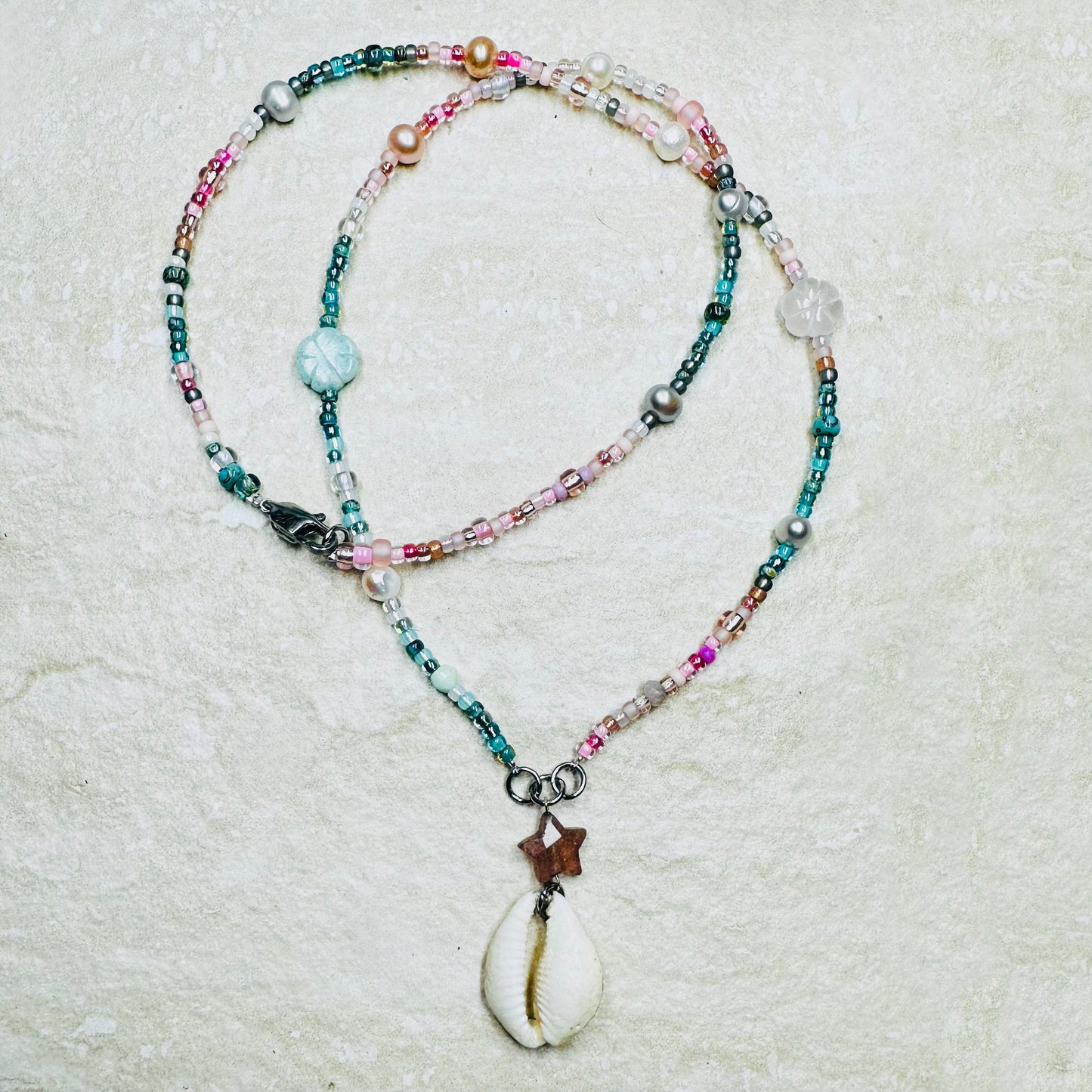 Heavenly Love Miyuki & Pearl Charm Necklace