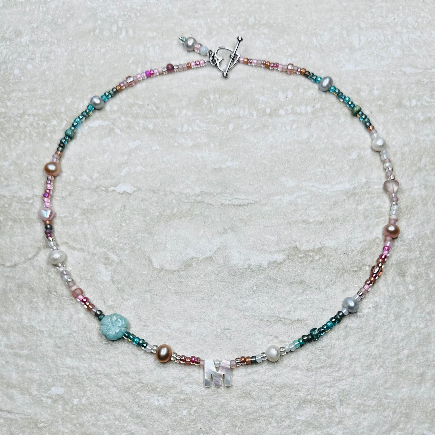 Heavenly Love Pearl Letter Necklace