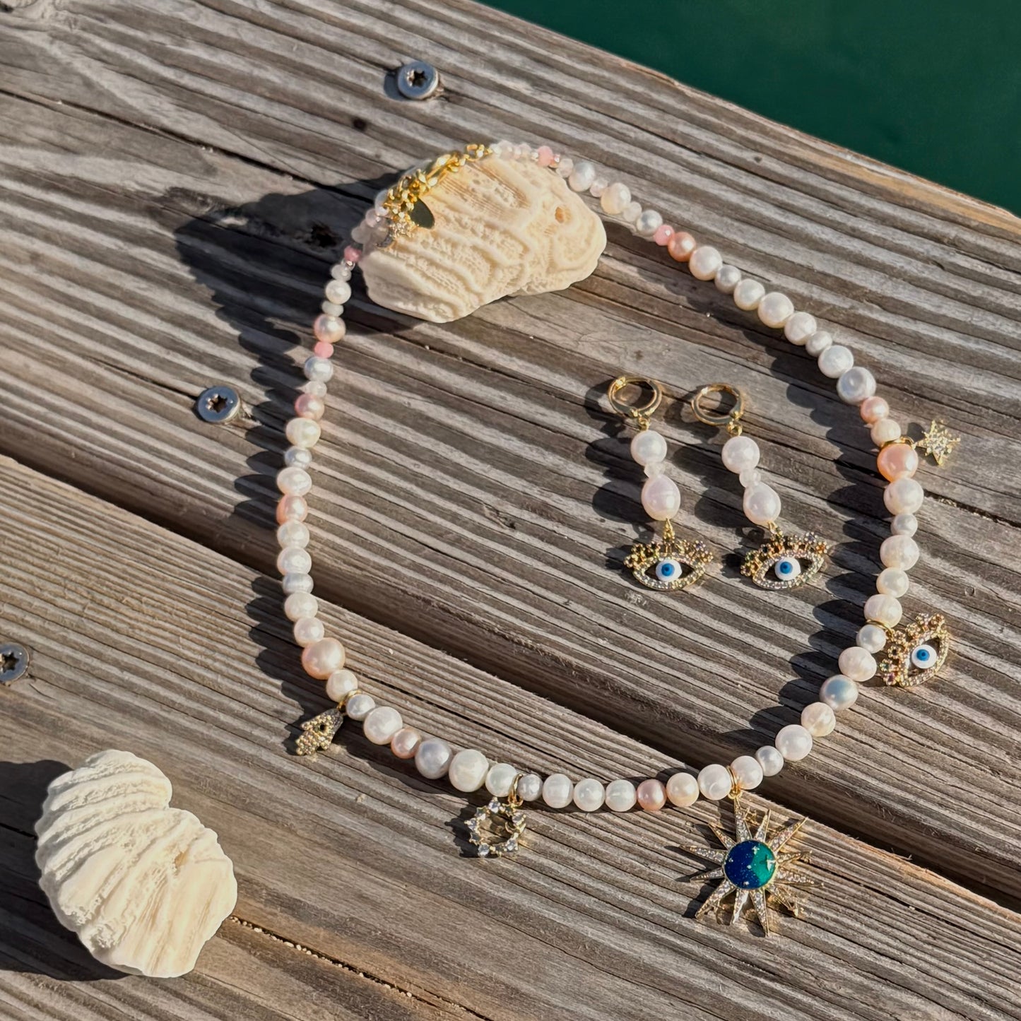Celestial Charm Pearl Necklace