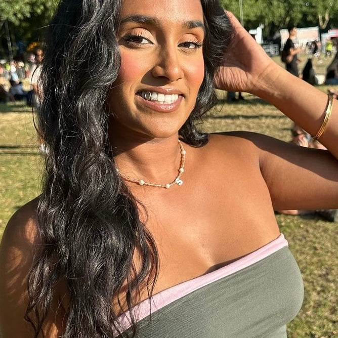 Rosy Glow Pearl Letter Necklace