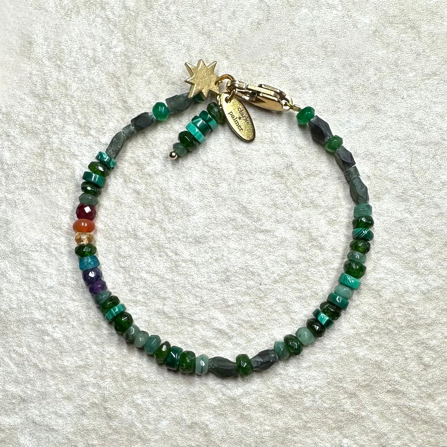 Emerald Rainbow Gemstone Bracelet