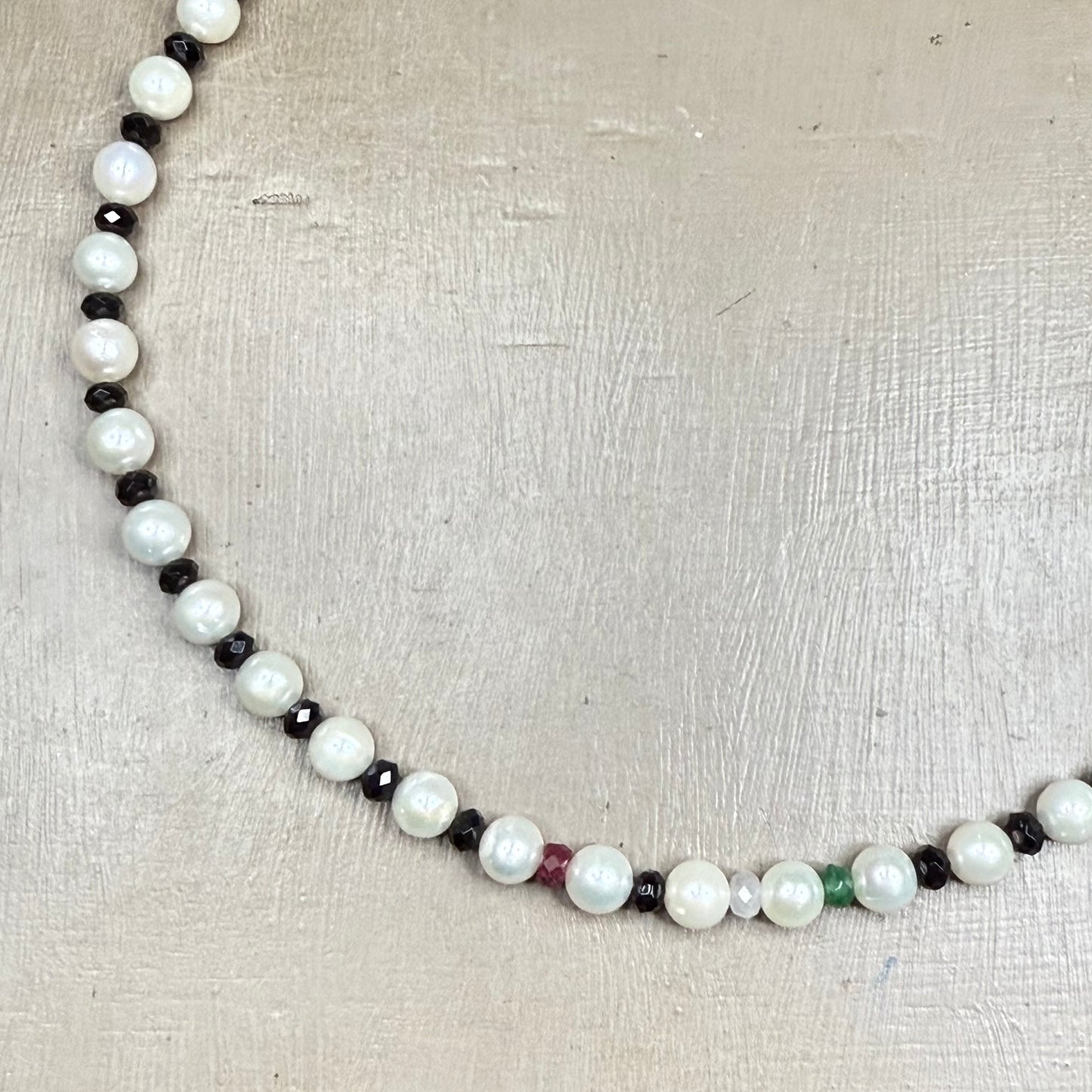 Gaza Love Spinel and Pearl Necklace