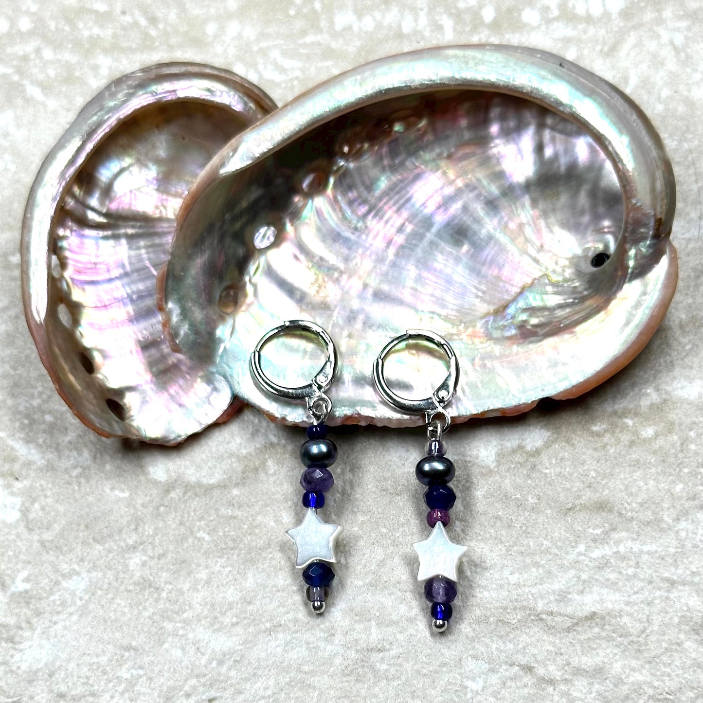 Moon Glow Gemstone and Pearl Earrings