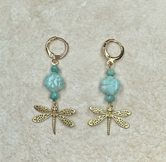 Dream Life Amazonite Dragonfly Earrings