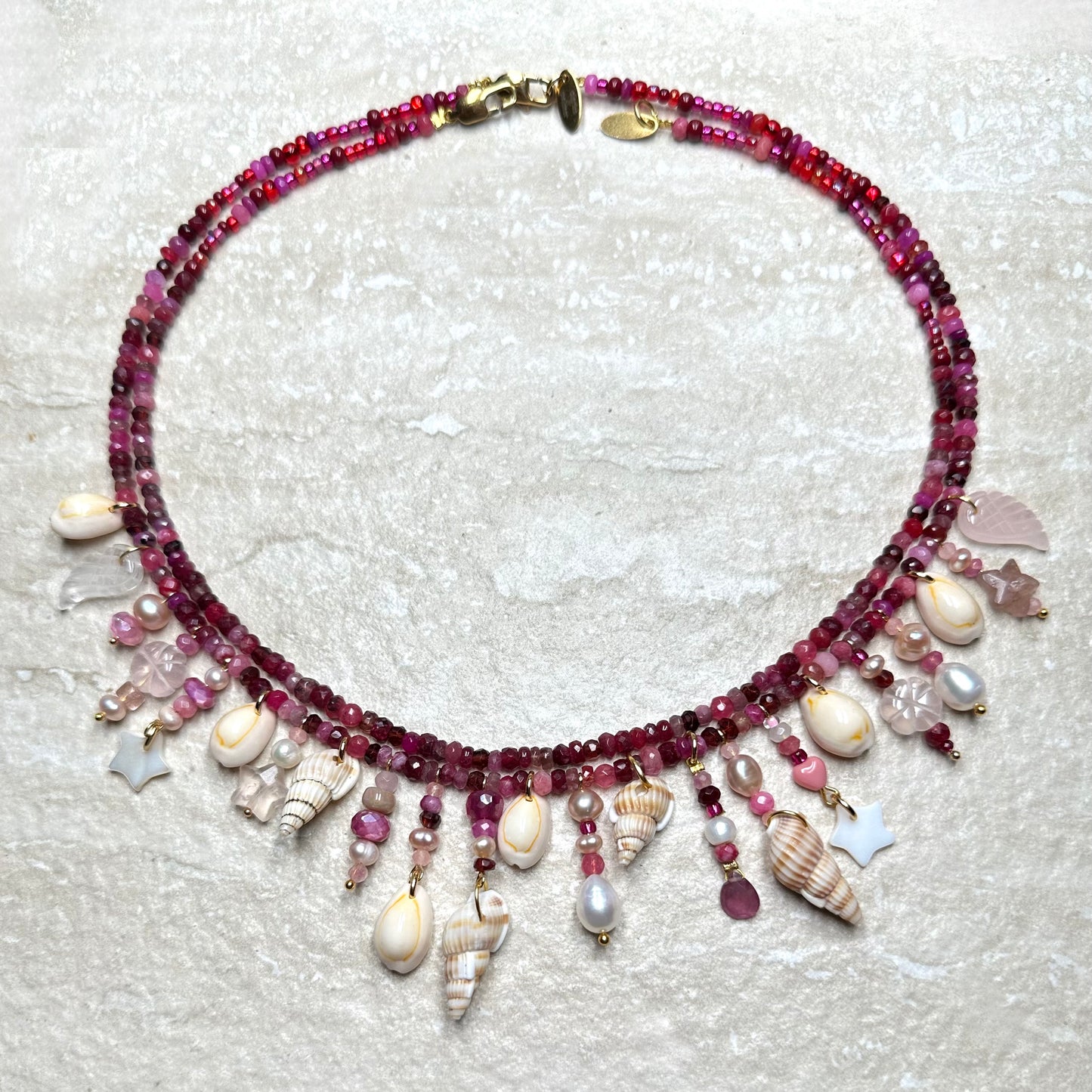 Ruby Treasure Beach Necklace