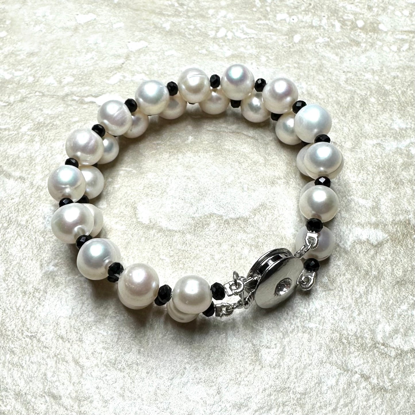 Large Pearl & Spinel Bracelet