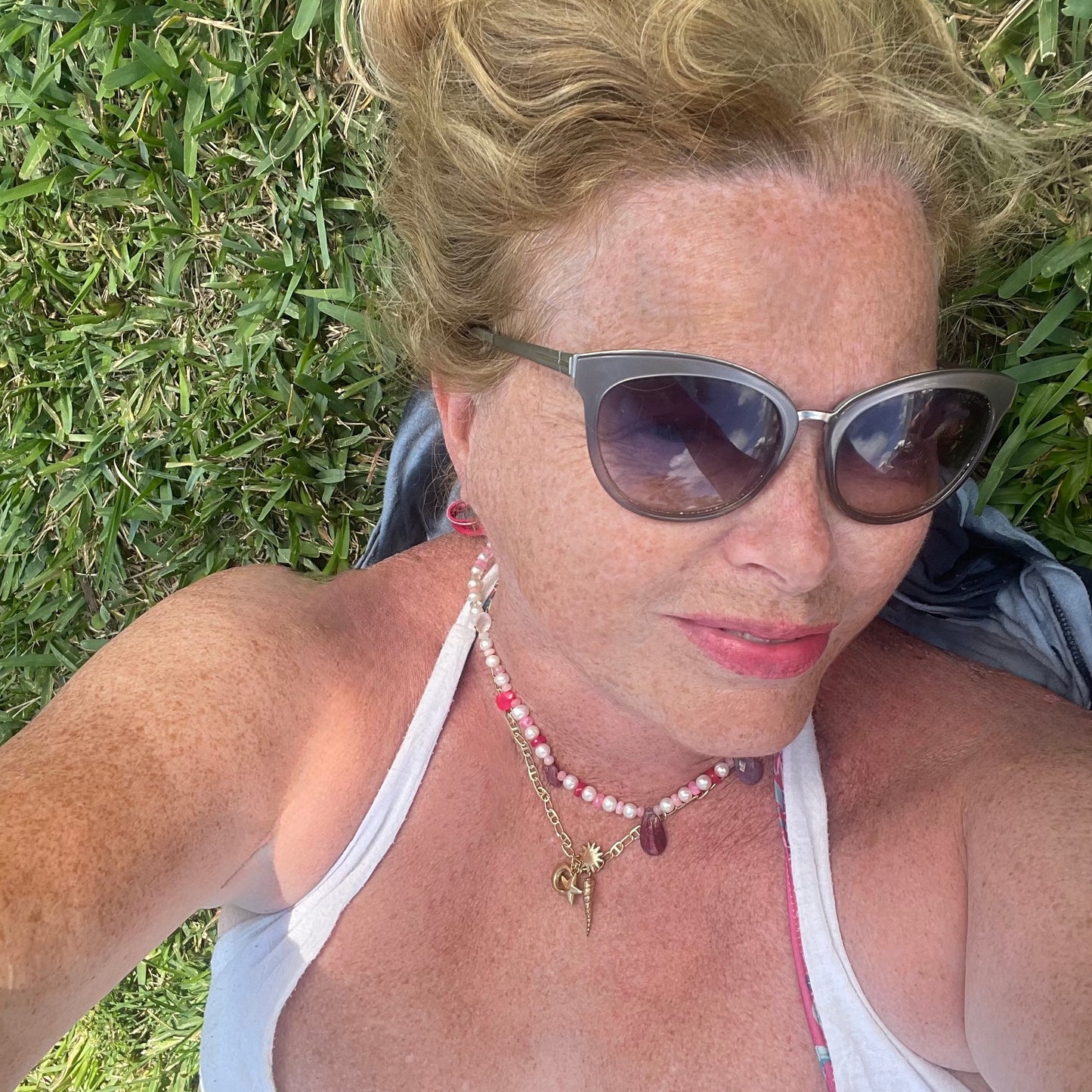 Raspberry Meringue Briolette Necklace