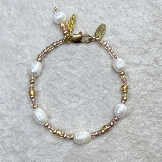 LUSTRE Bracelet - Freshwater Pearl, Miyuki Bead - Handmade - CLARKE PALMER