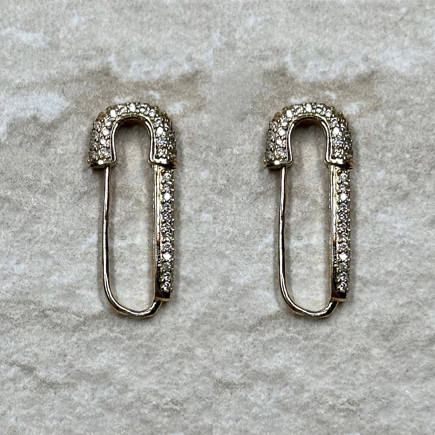 CZ Paper Clip Earrings