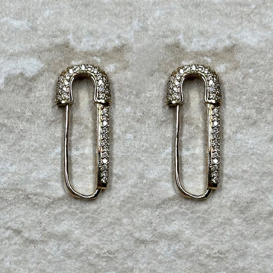 CZ Paper Clip Earrings