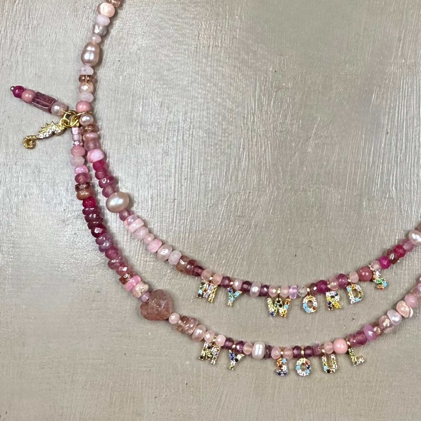 Naked Beach Double Strand Ombré Necklace