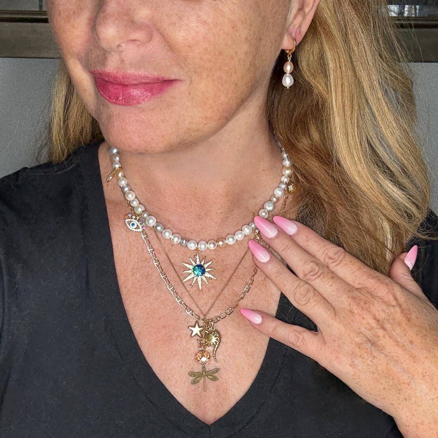 Celestial Charm Pearl Necklace