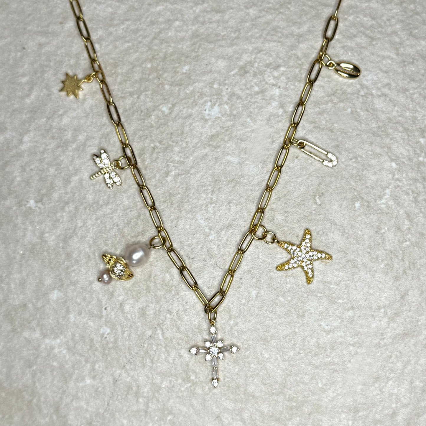 Gold Vermeil Charm Necklace
