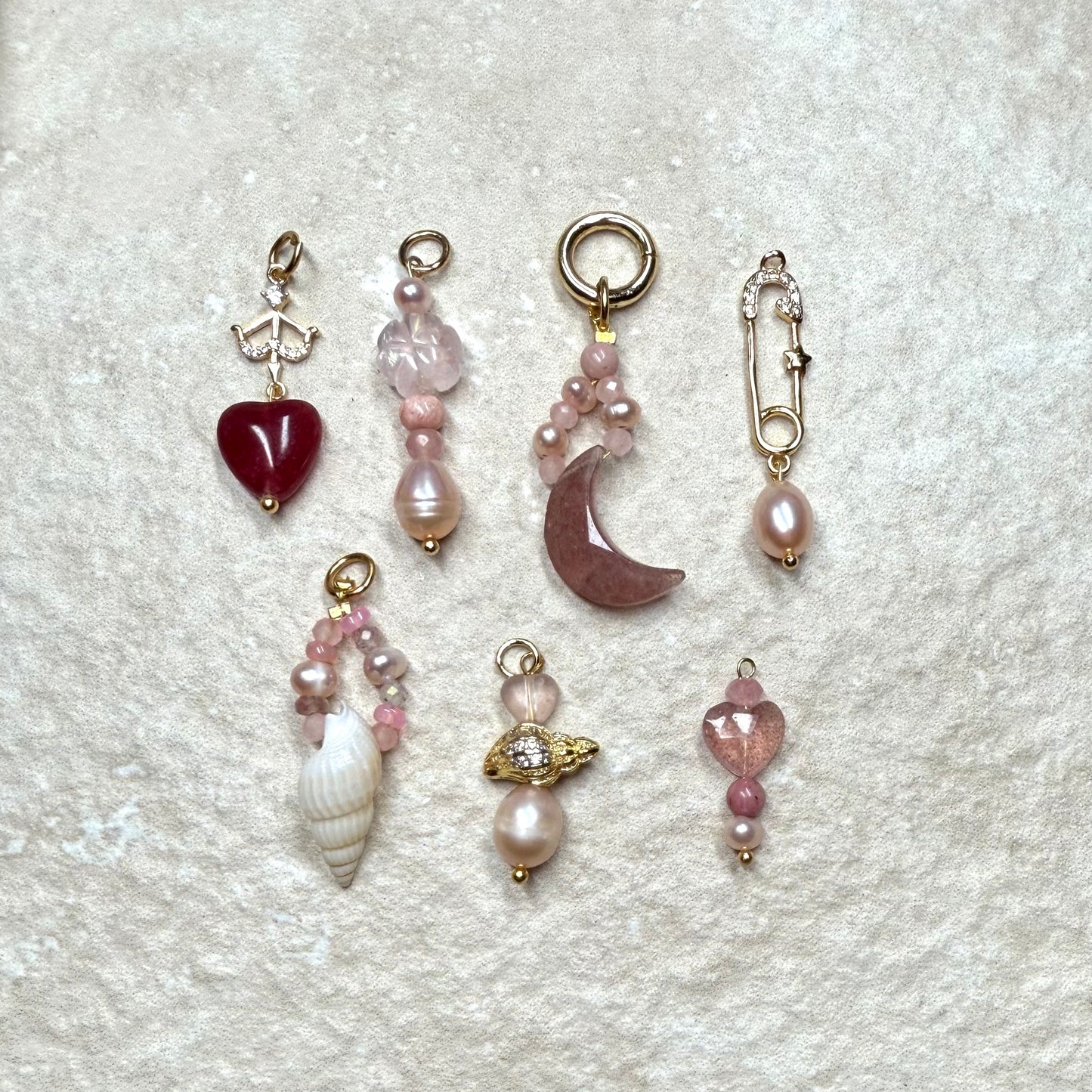 Naked Beach Opal, Ruby, Pearl, Ombré Necklace