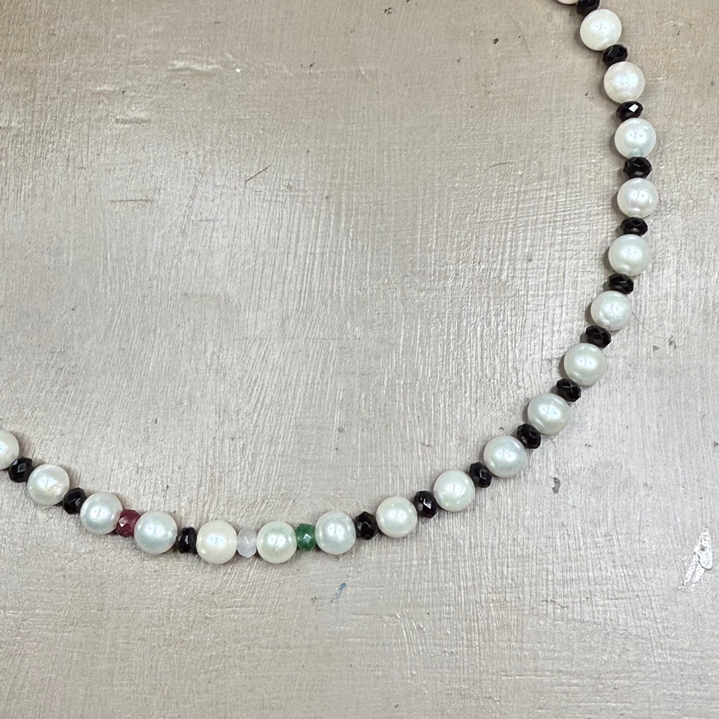 Gaza Love Spinel and Pearl Necklace