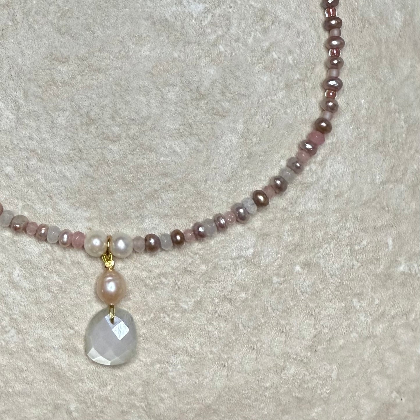 Cloud 9 Moonstone and Pearl Necklace