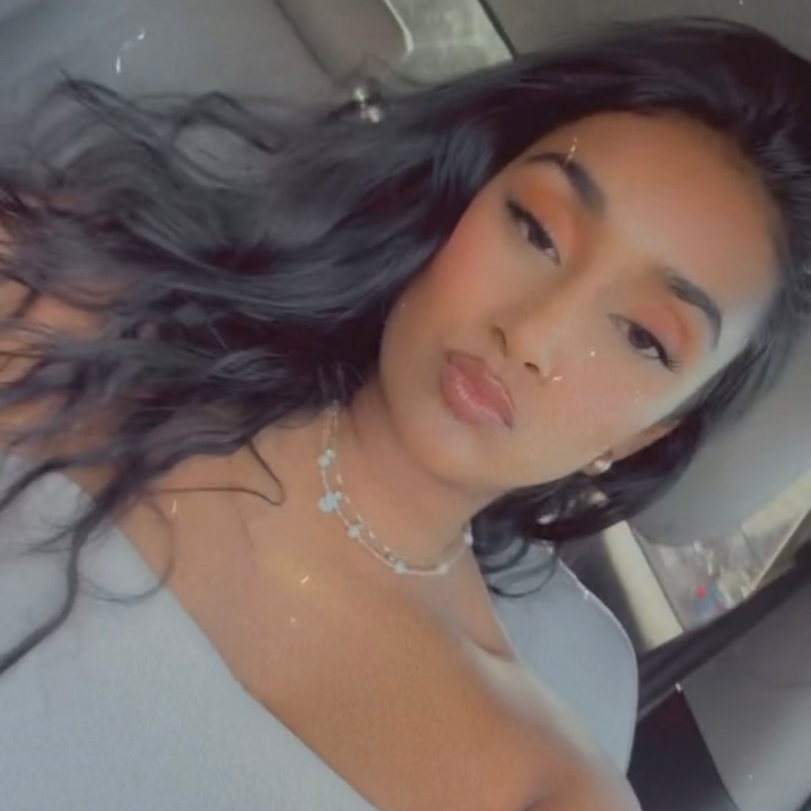 Rosy Glow Pearl Letter Necklace