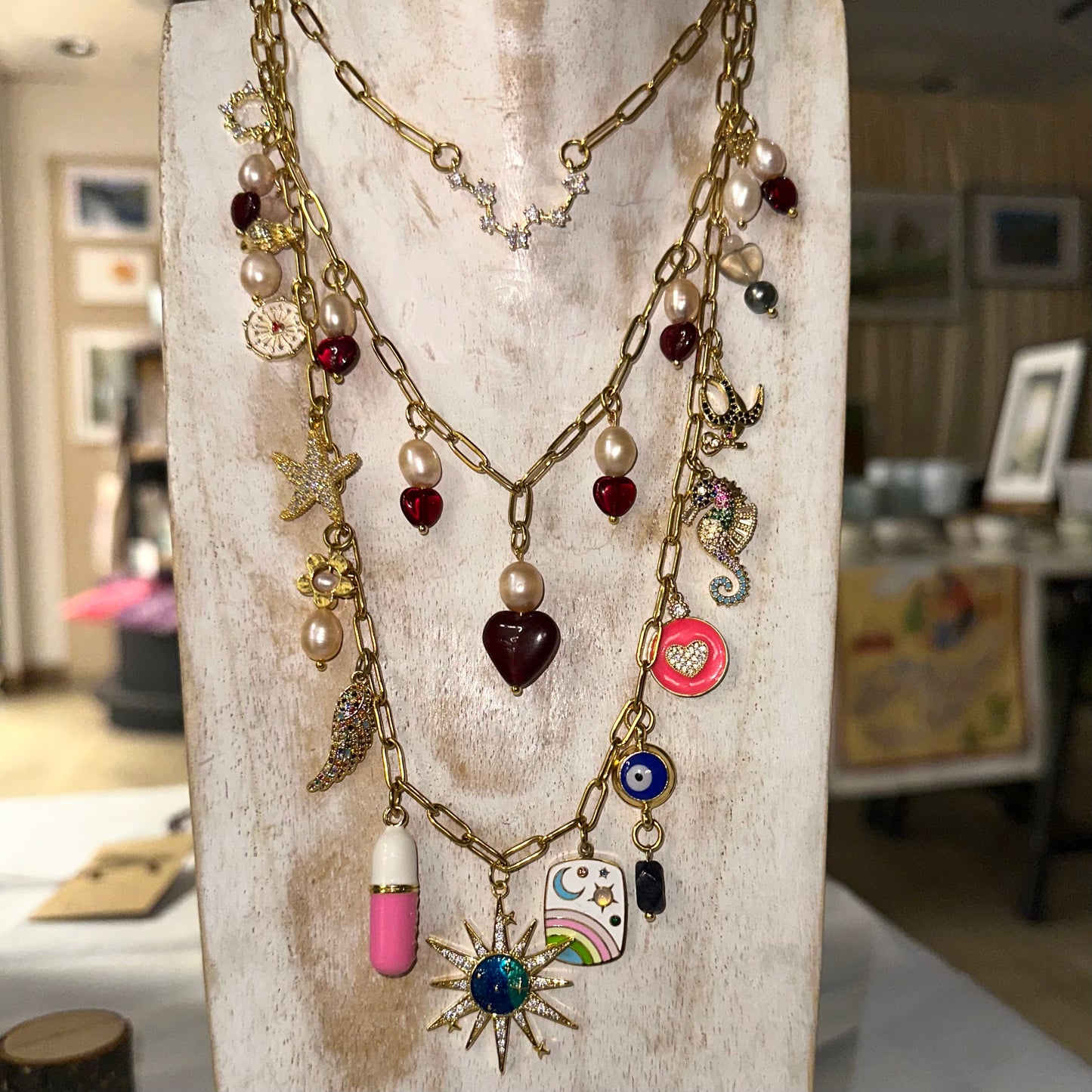 Gold Vermeil Charm Necklace