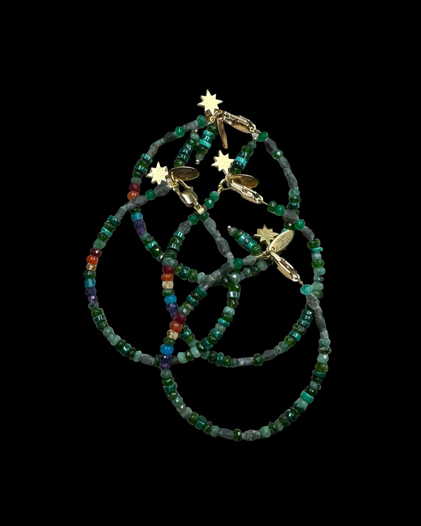 Emerald Rainbow Gemstone Bracelet