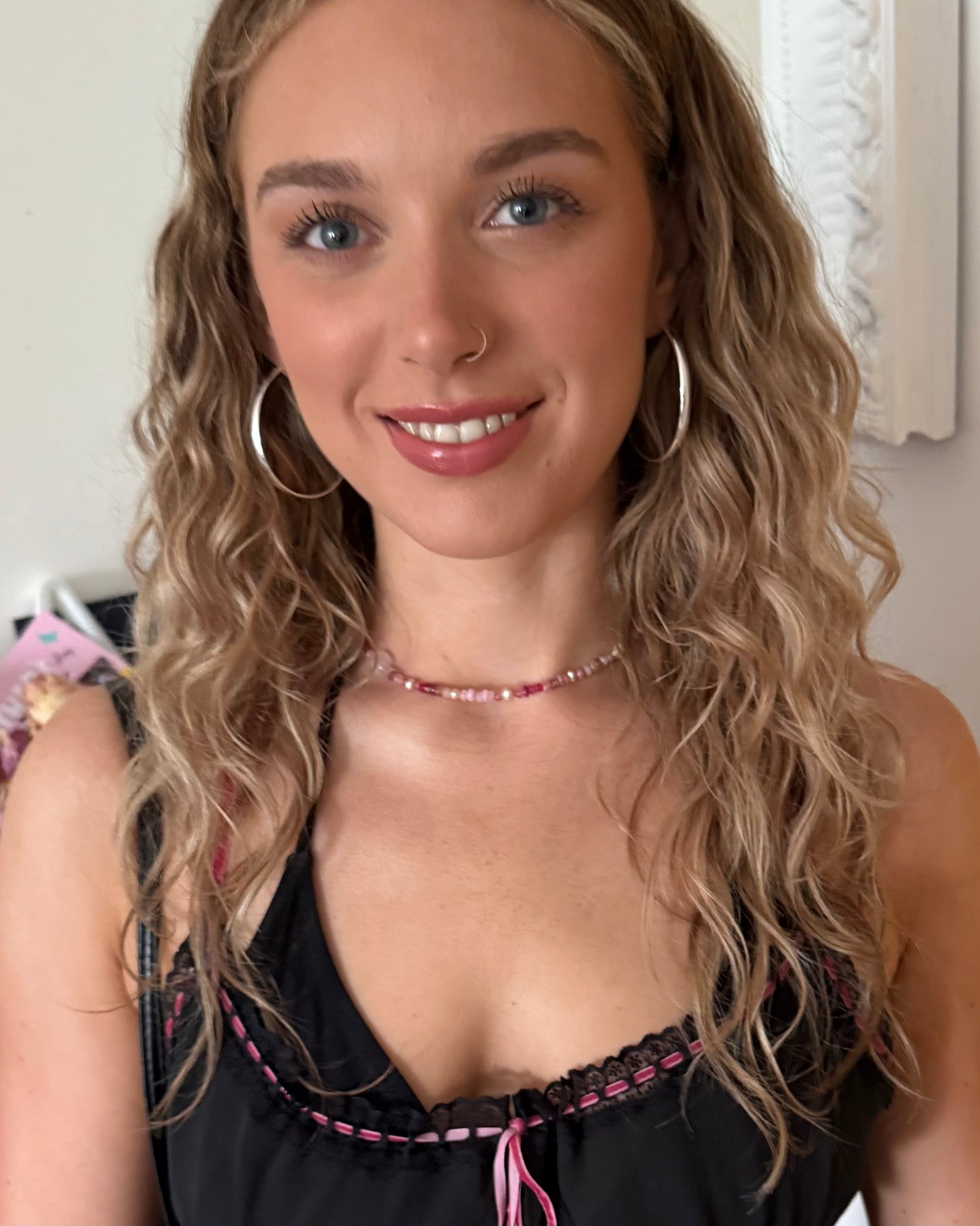 Naked Beach Opal, Ruby, Pearl, Ombré Necklace