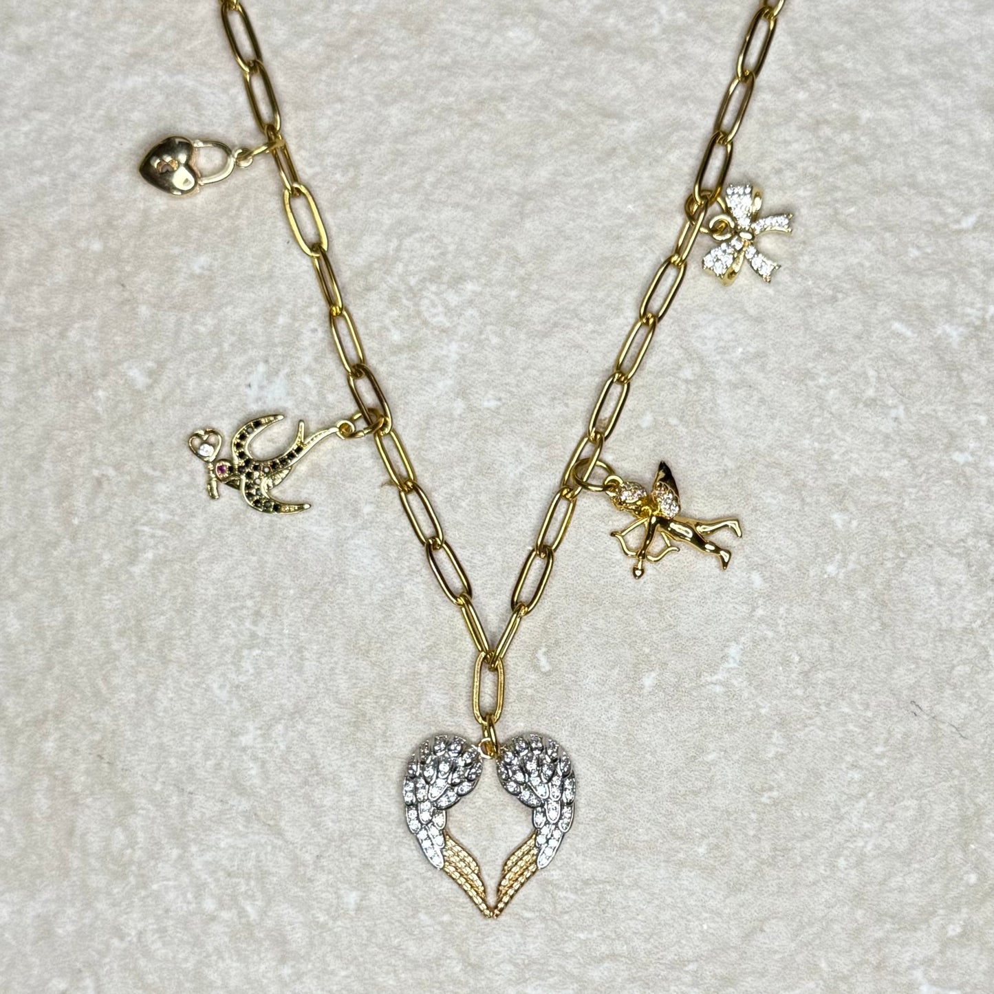 Gold Vermeil Charm Necklace