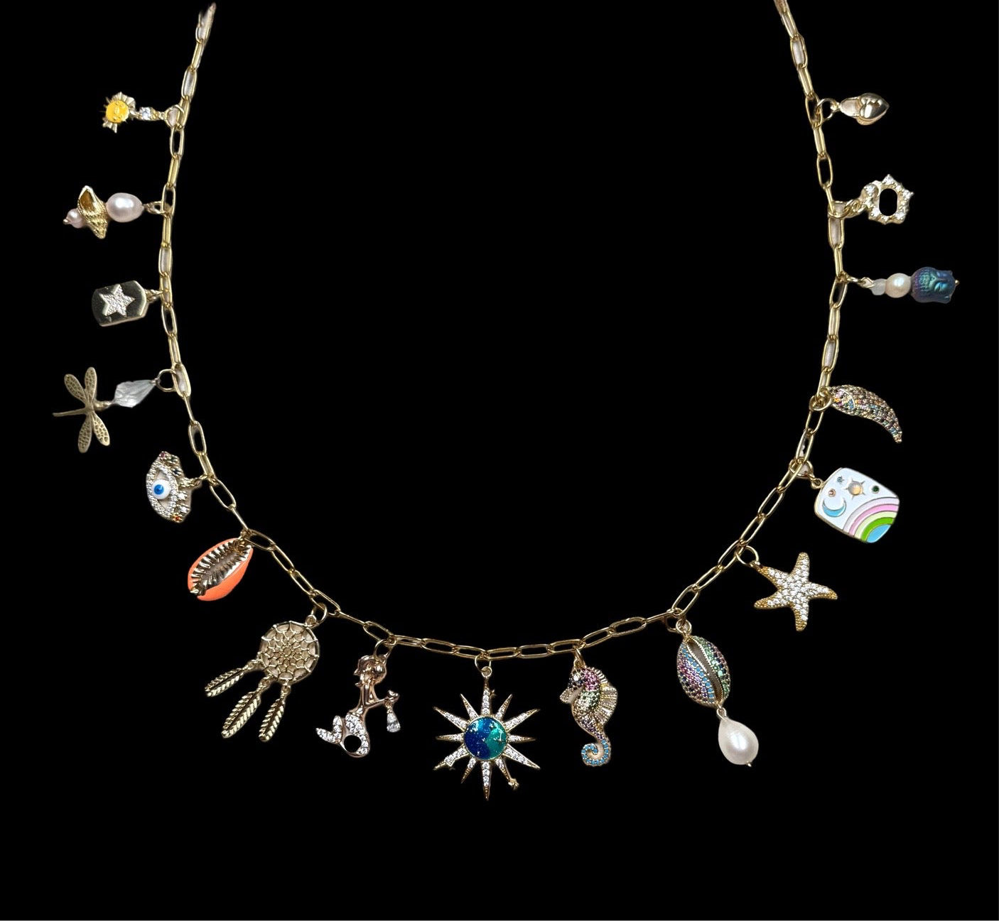 Gold Vermeil Charm Necklace