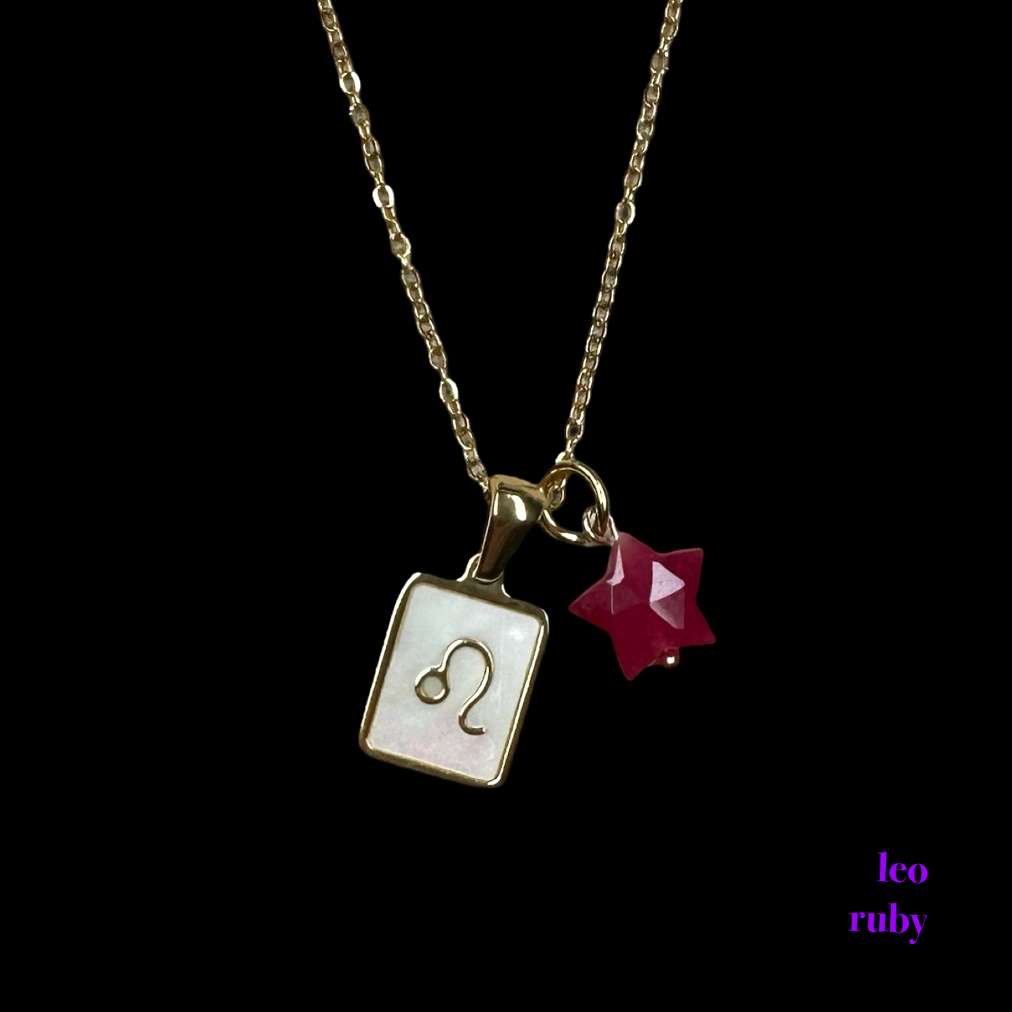 Zodiac Pendant Birthstone Necklace