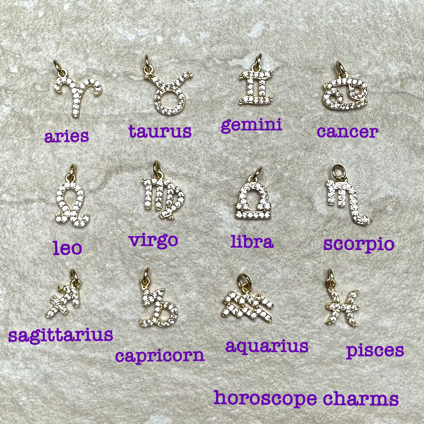 Golden Horoscope Charm Bracelet