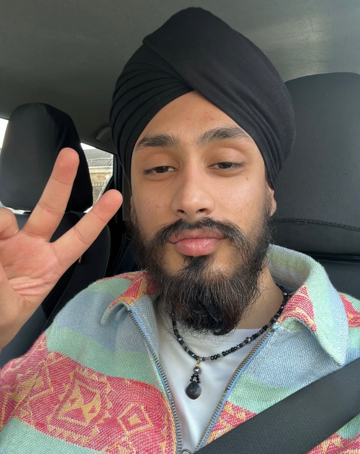 Black Pearl Spinel & Moonstone Pendant Necklace