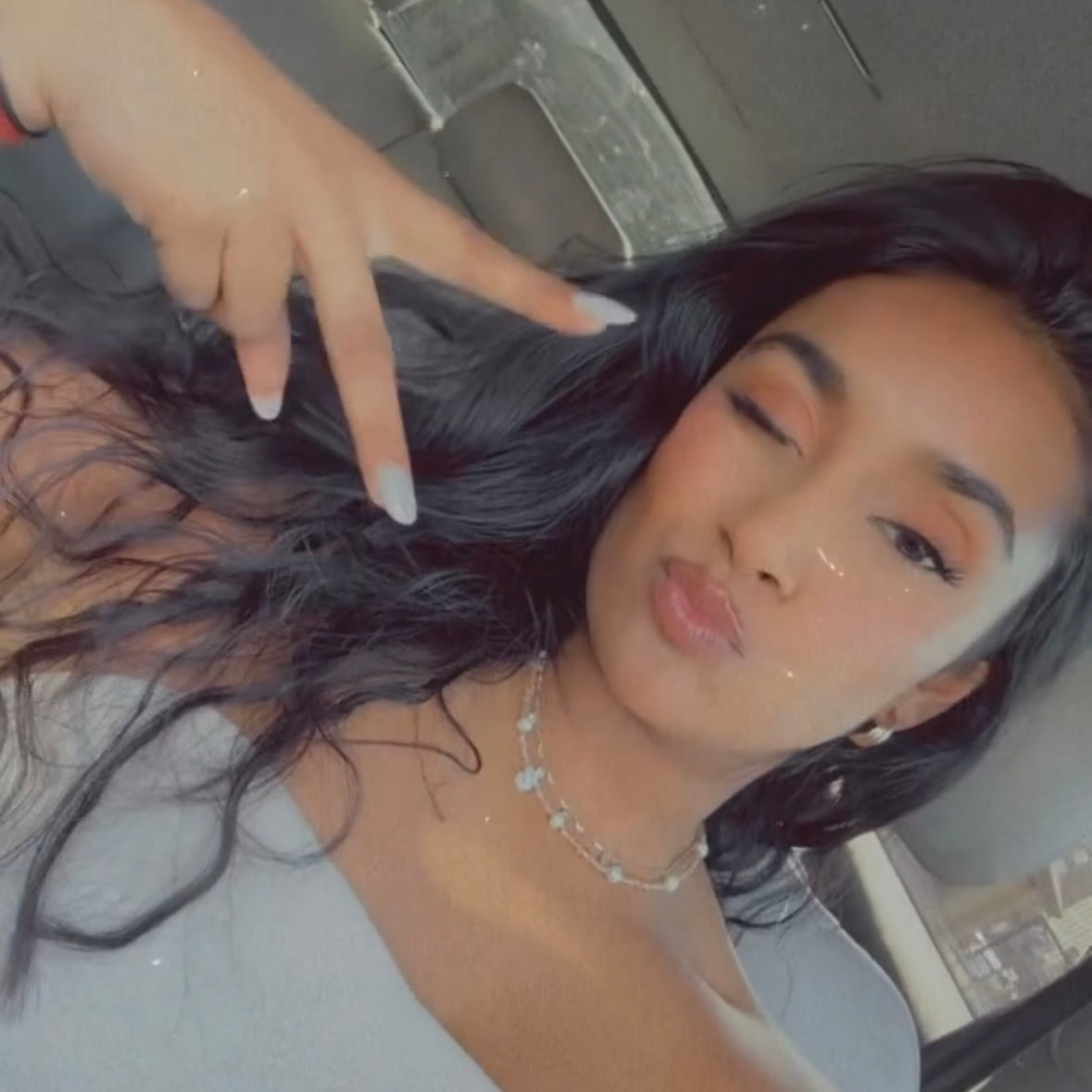 Rosy Glow Pearl Letter Necklace