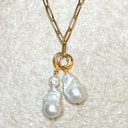 Lumière Baroque Pearl Pendant | 22kt Gold Vermeil | Modular Pearl Jewellery | Clarke Palmer