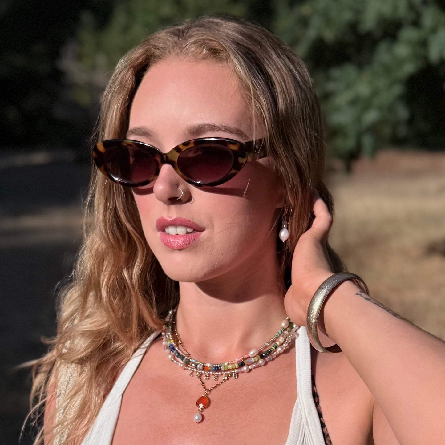 Lumière Pearl & Moonstone Oval Pearl Drop Earrings | Handmade Freshwater Pearl Earrings