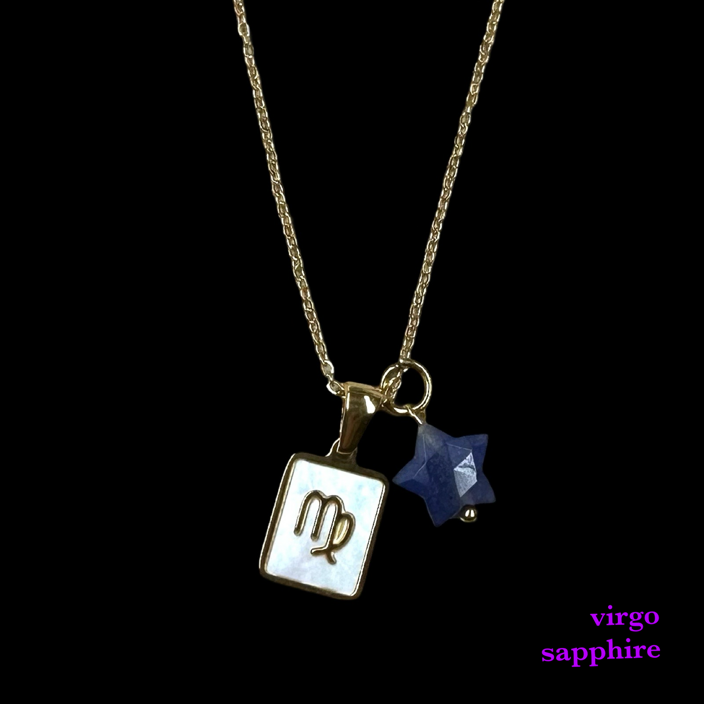 Zodiac Pendant Birthstone Necklace