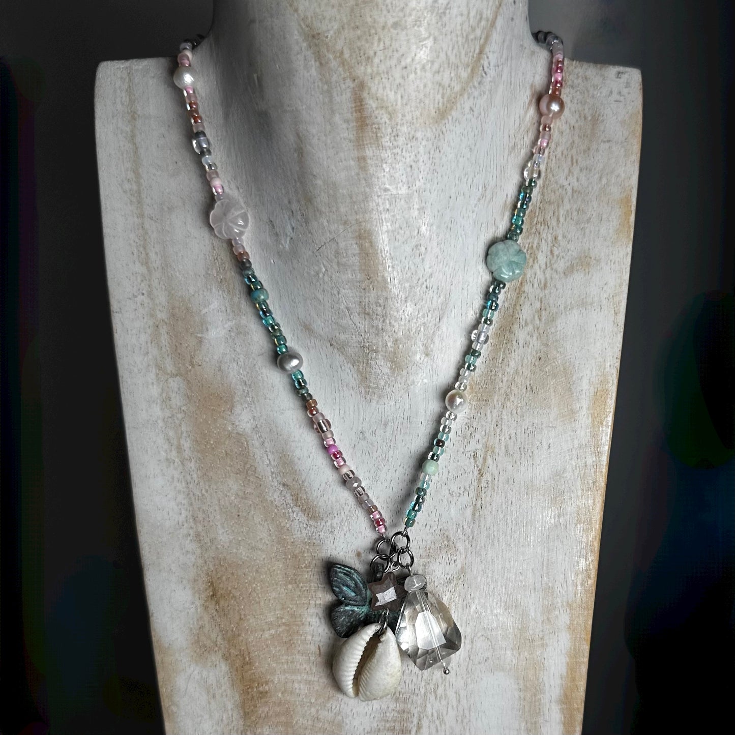 Heavenly Love Miyuki & Pearl Charm Necklace