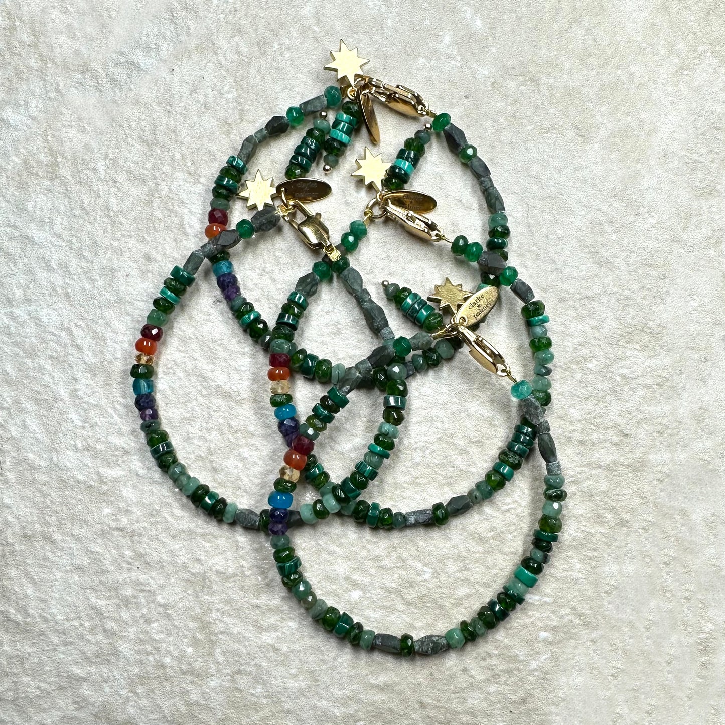 Emerald Rainbow Gemstone Bracelet