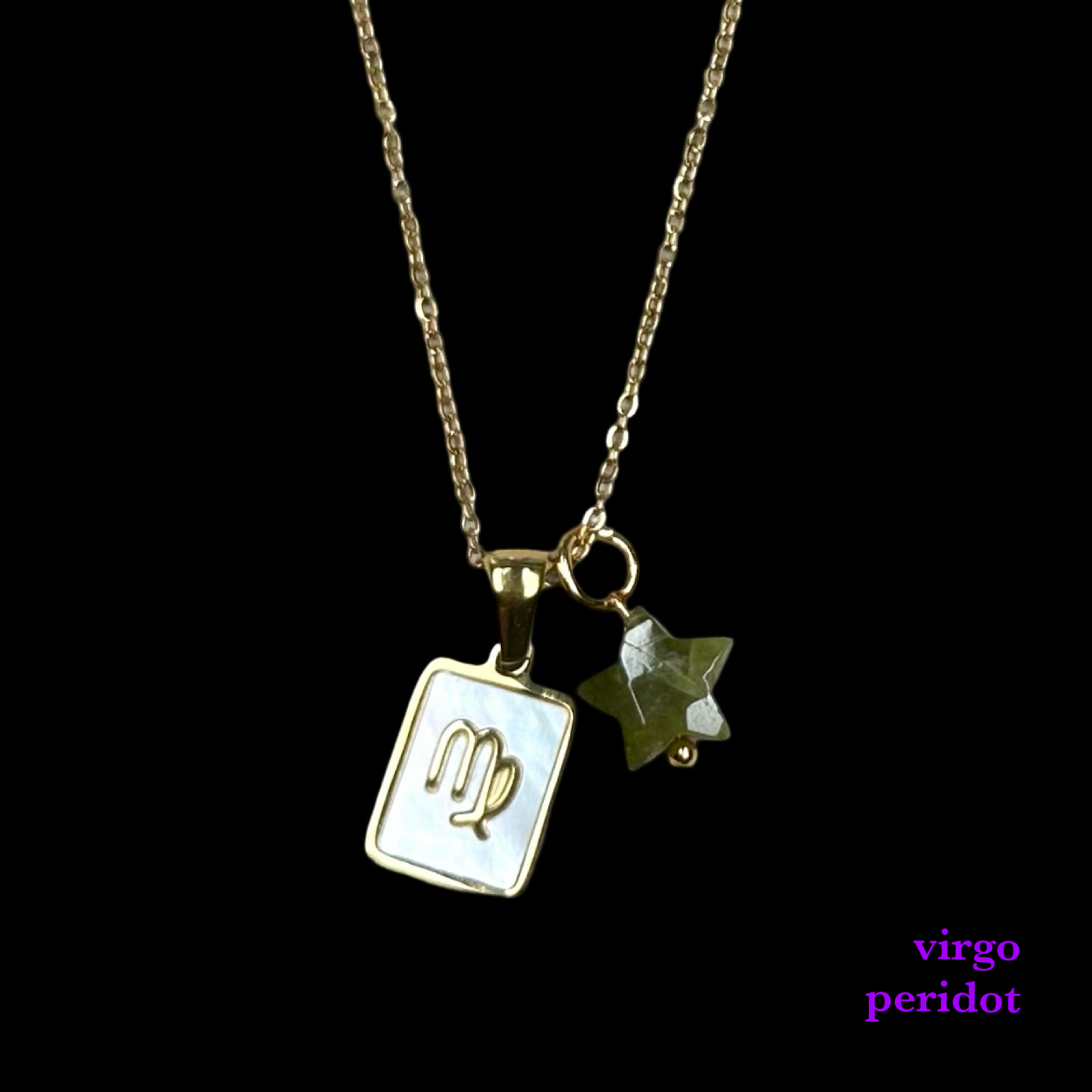 Zodiac Pendant Birthstone Necklace